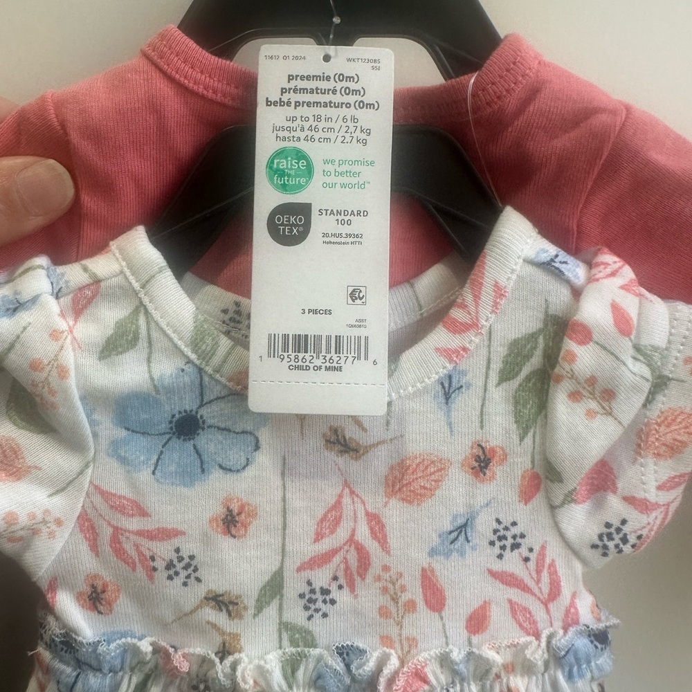 Carter's White Floral Dress Set with Pink Cardigan & Headband - Picture 9 of 11